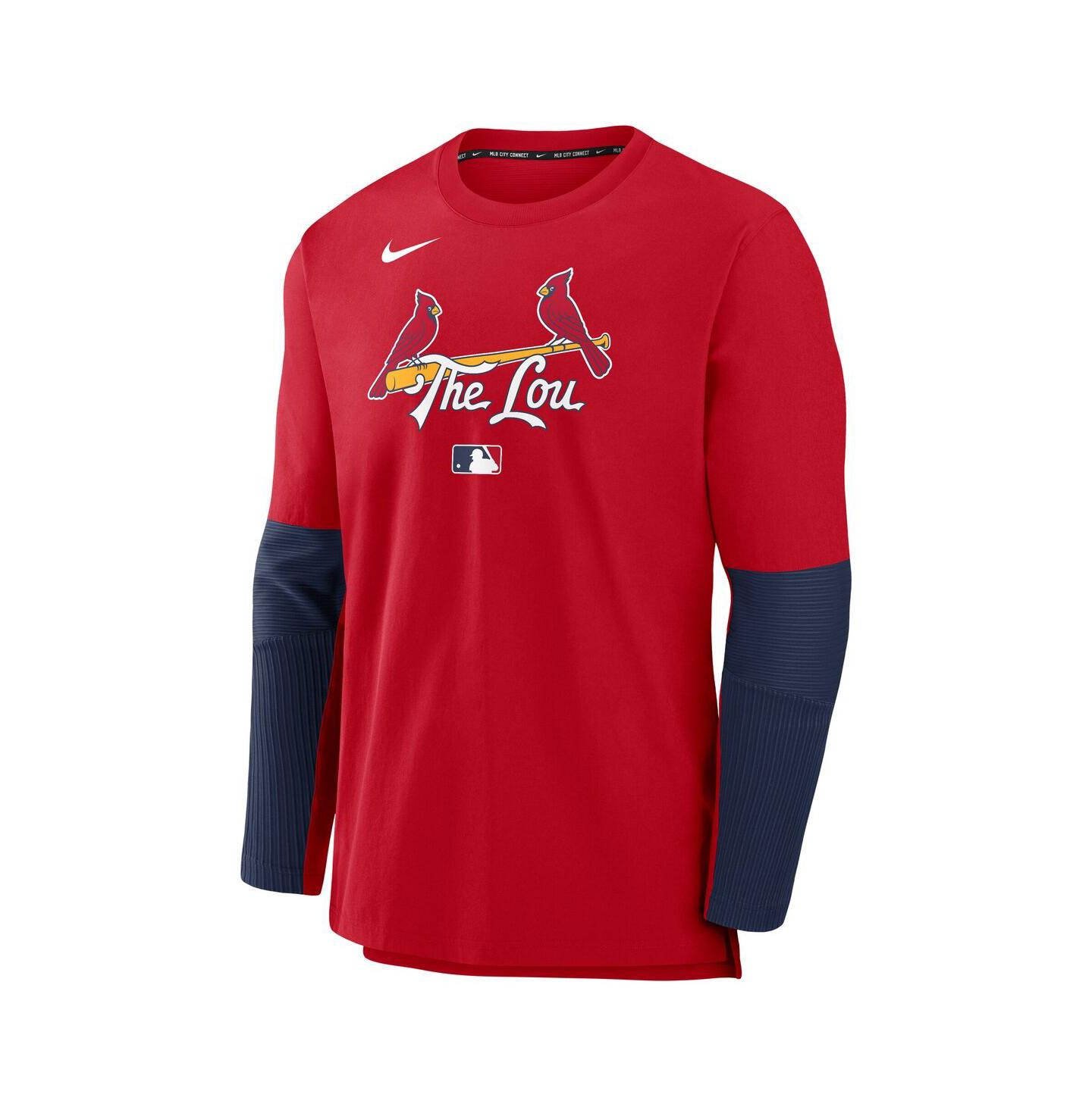 Мужская футболка Nike Red St. Louis Cardinals Authentic Collection City Connect Lightweight Player Tri-Blend Performance Long Sleeve — фото 3