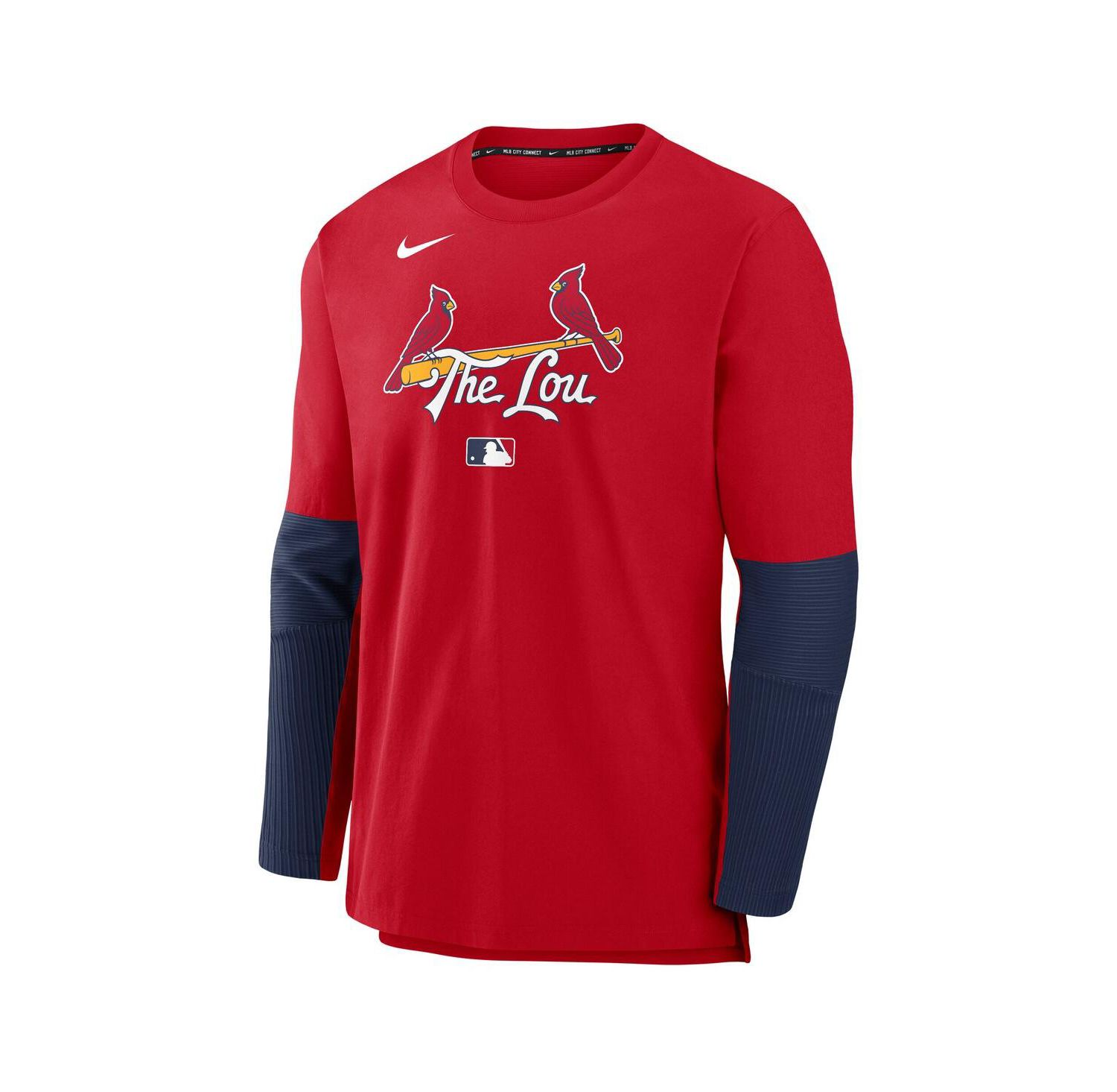 Men's Red St. Louis Cardinals Authentic Collection City Connect Lightweight Player Tri-Blend Performance Long Sleeve T-Shirt
