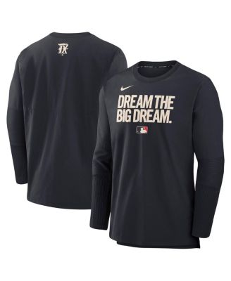 Nike - Men's Black Texas Rangers Authentic Collection City Connect Lightweight Player Tri-Blend Performance Long Sleeve T-Shirt