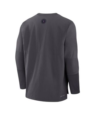 Men's Anthracite New York Mets Authentic Collection City Connect Lightweight Player Tri-Blend Performance Long Sleeve T-Shirt