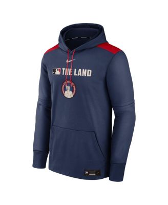 Men's Navy Cleveland Guardians Authentic Collection City Connect Therma Pullover Hoodie