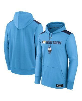 Nike - Men's Light Blue Milwaukee Brewers Authentic Collection City Connect Therma Pullover Hoodie