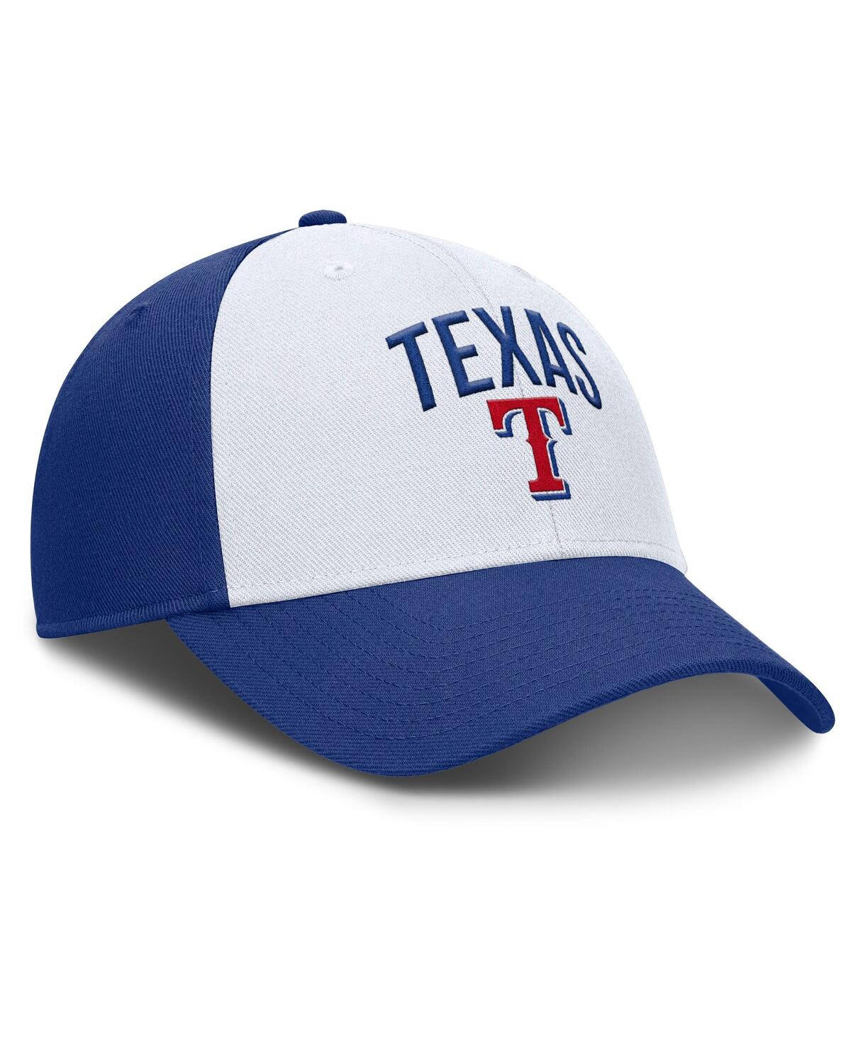 Nike Men's White/royal Texas Rangers Club Performance Adjustable Hat