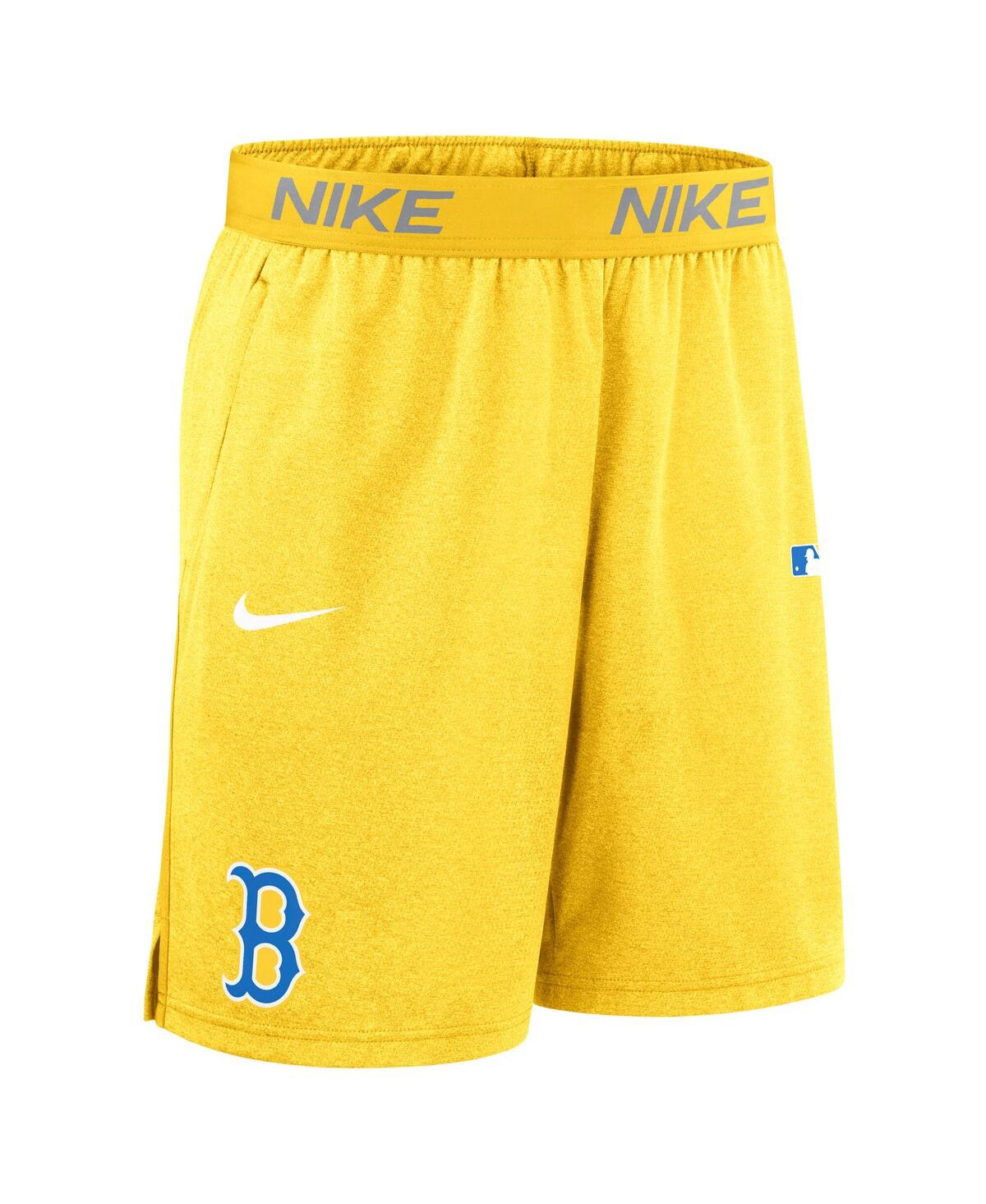 Nike Gold Boston Red Sox Authentic Collection City Connect Performance Knit Shorts In Yellow