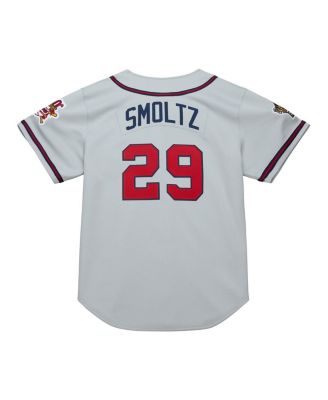Men's&nbsp;John Smoltz Gray Atlanta Braves 1995 Throwback Authentic Jersey