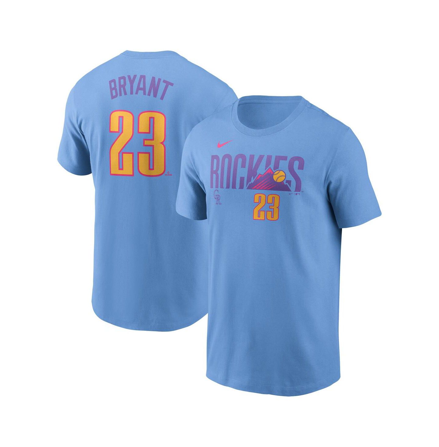 Мужская футболка Nike Kris Bryant Light Blue Colorado Rockies 2025 City Connect Fuse Name & Number — фото 1