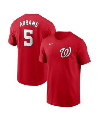 Nike - Men's CJ Abrams Red Washington Nationals Fuse Name Number T-Shirt