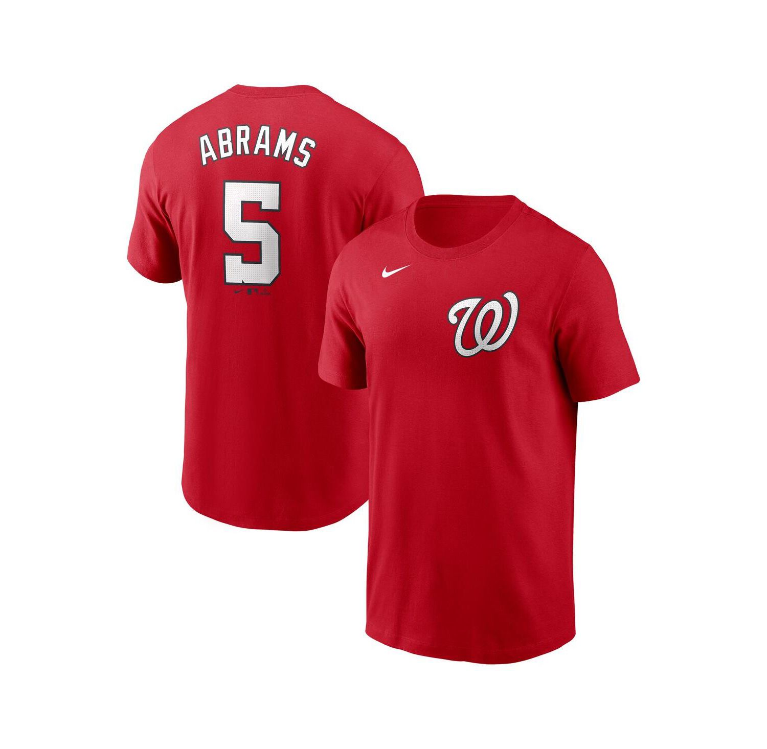 Men's CJ Abrams Red Washington Nationals Fuse Name & Number T-Shirt