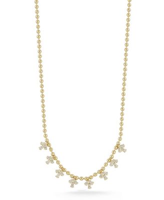 Plated Sterling Marquise Charm Necklace