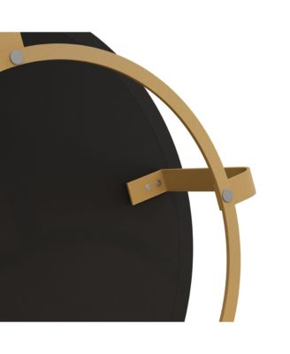 Modern Round Coffee Table with Carved Pine Top and Metal Legs