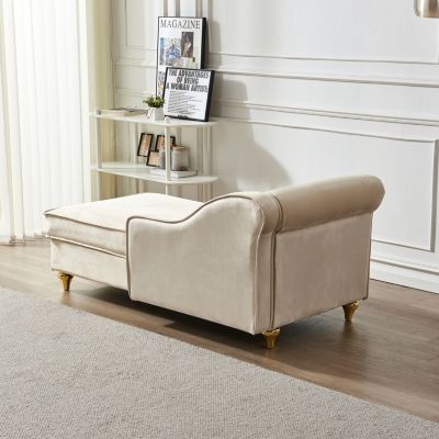 Streamdale Modern Upholstery Chaise Lounge Chair With Storage Velvet
