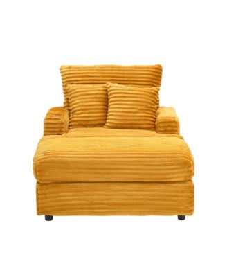 Cozy Armchair & Ottoman Set 39" Spring Upholstered Sofa with Cup Holder