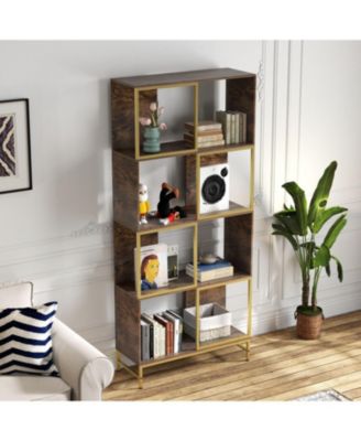 Rustic 4-Tier Industrial Bookcase