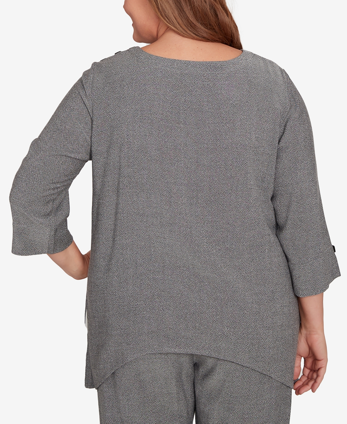 Alfred Dunner Plus Size Diagonal Stripe Top