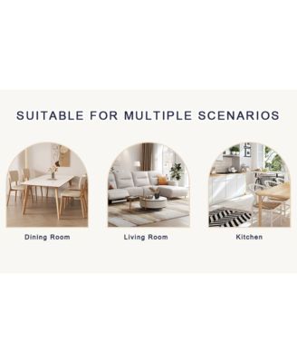 Streamdale Retro Rectangular Dining Table - Textured Gray Top, Black Metal Legs