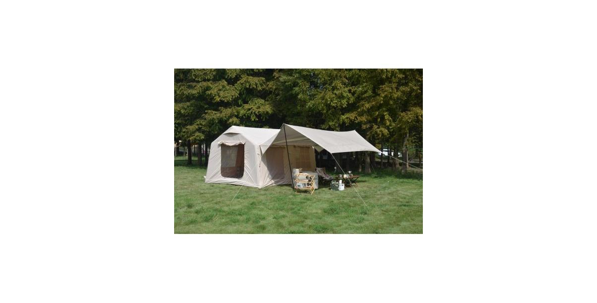9.8 x13ft with canopy, Inflatable Camping Tents with Hand Pump - Beige/khaki
