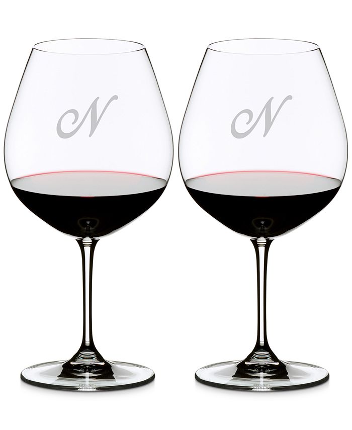 Riedel Vinum Monogram Collection 2Pc. Script Letter Pinot Noir Wine Glasses Macy's