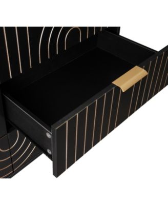 Modern 6 Drawer Dresser with Carving