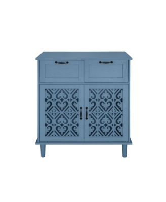 31” Wood Accent Cabinet – 2-Drawer 2-Door Storage Unit for Living Room or Entryway