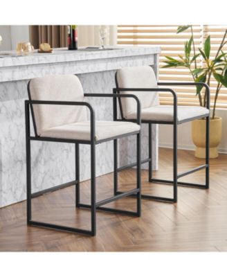 Modern Bar Stool with Arms, Set of 2