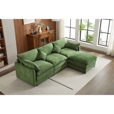 Streamdale Modular Sectional Sofa, 3-Seater Sofa, Modern L-Shaped Sofa for Living Room Bedroom Apartment,Green