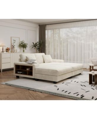Corduroy Oversized Convertible Lounge Sleeper Sofa