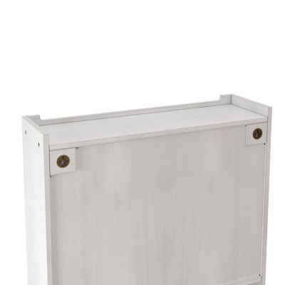 Glass Door Cabinet with 3-Tier Storage & Towel Rack