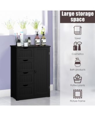 Standing Indoor Wooden Cabinet with 4 Drawers