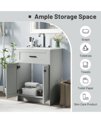 Bathroom Vanity Unit with Basin and 2 Doors