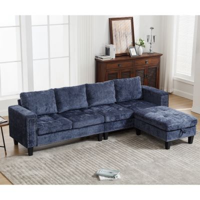 5-Seat Sectional Sofa with Ottoman & Storage