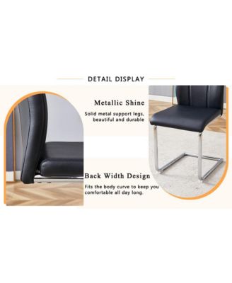 Black PU Dining Chairs (Set of 4)