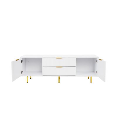 Streamdale Modern warm white TV cabinet, for Living Room Bedroom
