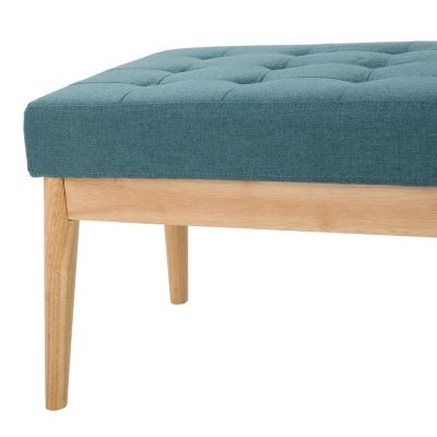 Mid-Century Modern Upholstered Bench with Button-Tufting
