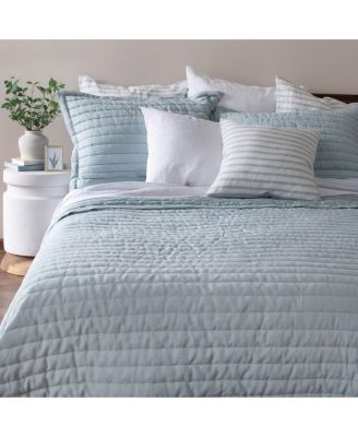 French Linen Channel Stitch Quilt & Sham Set - Full/Queen