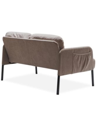 Streamdale Beige L-Shaped loveseat sofa with ottoman for small spaces