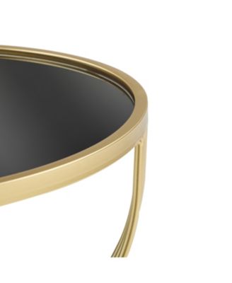 Modern Side Table Golden Metal Frame+ Mirror Top