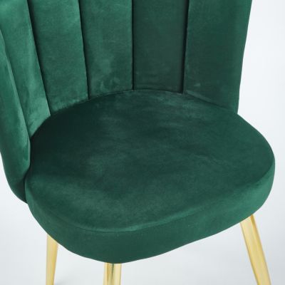 Green Velvet Dining Chair (Set of 2) with Gold Legs