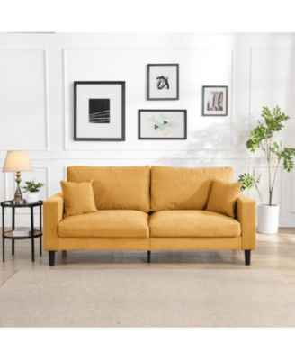 Modern Sofa with High Resilience, Wooden Frame - Orange Comfort