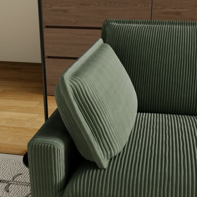 Streamdale Modular Sectional Sofa, Deep Seat, 4 Pillows, Modern L-Shape, GREEN