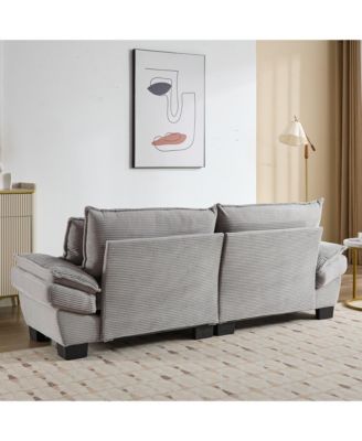 1 Count Fabric Corduroy Sofa Sleeper Comfy, Deep-Seat Couch with Pillows