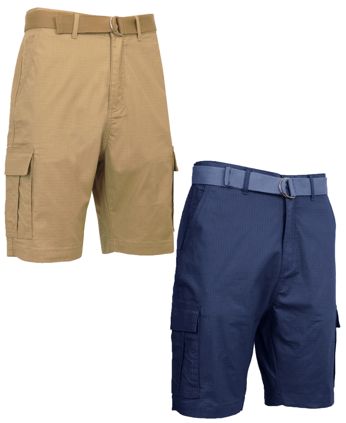 Men's 2-Pack Stretch Ripstop Cargo Shorts - Khaki, Navy