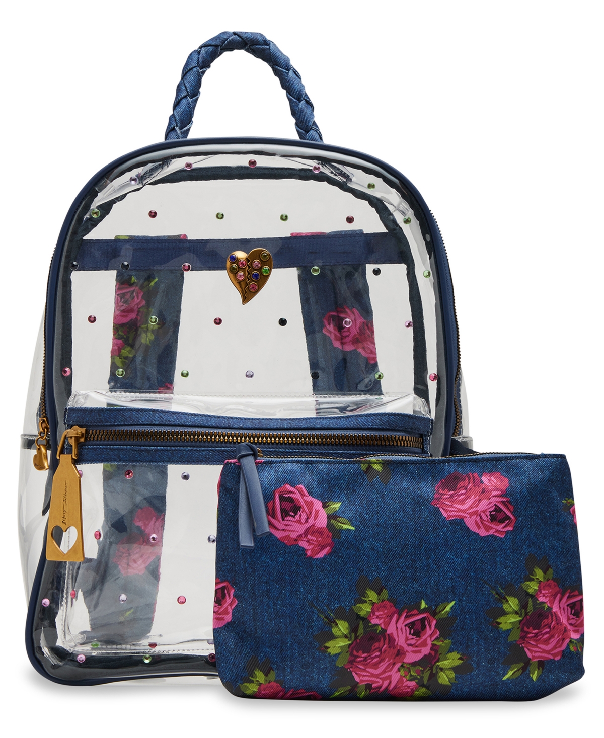Clear Denim With Pouch Medium Backpack - Denim
