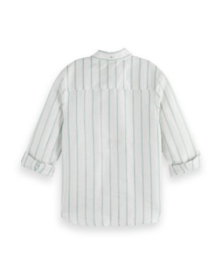 Little and Big Boys Linen Blend Long Sleeved Shirt