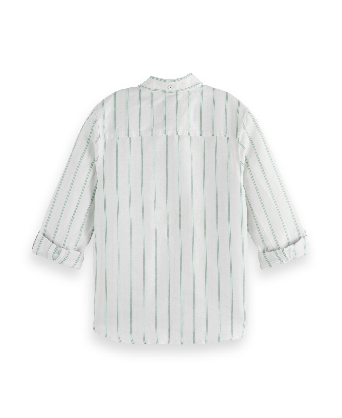Scotch & Soda Boy's Yarn-dyed Cotton Linen Button-front Shirt