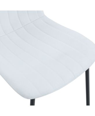 Streamdale Luxury Minimalist Dining Chairs - Set of 4, Black Metal Legs