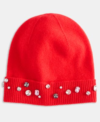 Women's 100% Cashmere Embellished Beanie, Exclusively at Macy's