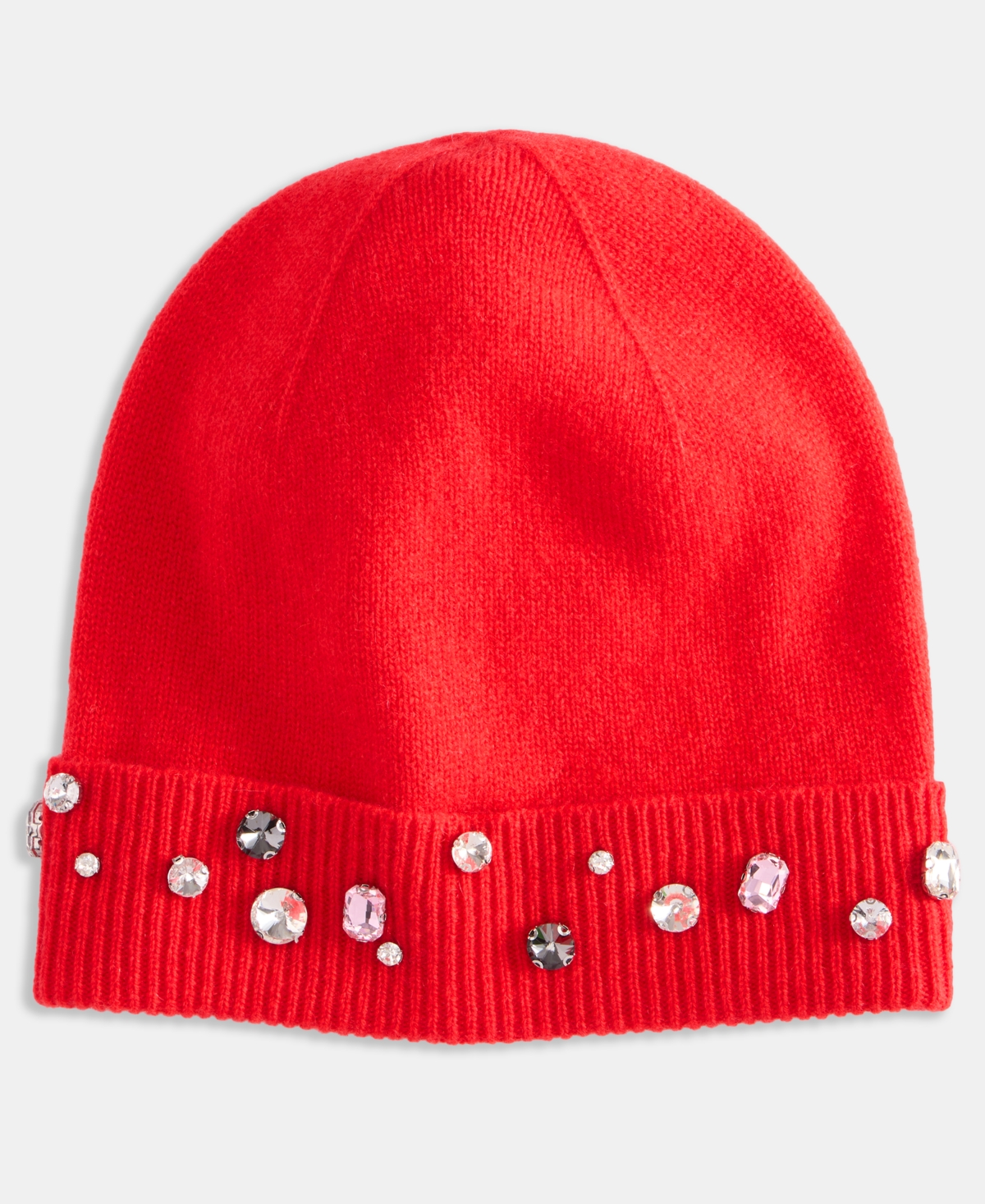 Macy's Charter Club Women's 100% Cashmere Embellished Beanie, Exclusively At  In Red