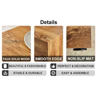 Modern MDF Coffee Table with Stylish Woodgrain, 11.8 x 11.8 x 19.6 inch