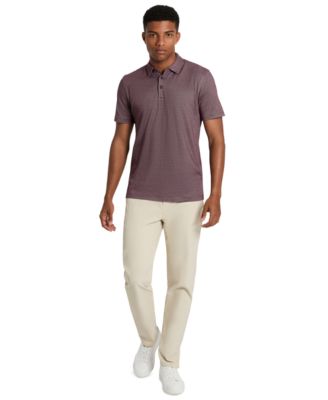 Men's Slim-Fit Two-Toned Textured-Knit Polo Shirt