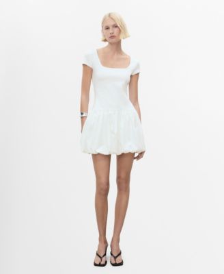 MANGO - Women's Puffed Hem Combined Dress
